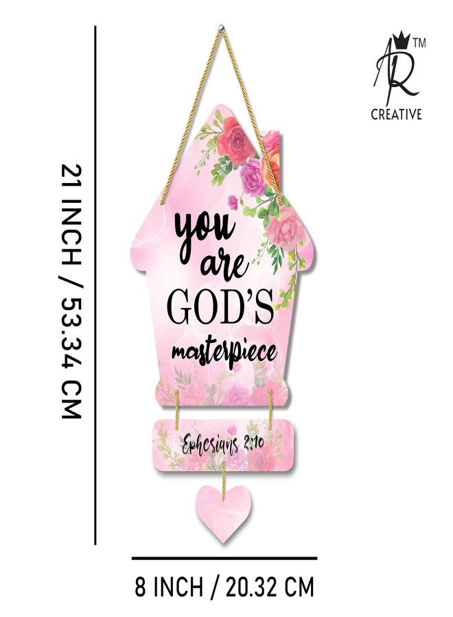 AR Creative You Are God's - Bible Verse Wall Hanging For Home Decoration, Bible Quotes MDF Wooden Wall Art, Bible Verse, Home, Office Decor, Wall Wood Hanger (21 inch x 8 inch) - Image 5